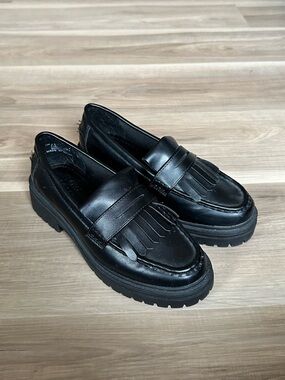 ASOS Black Kiltie Penny Loafers